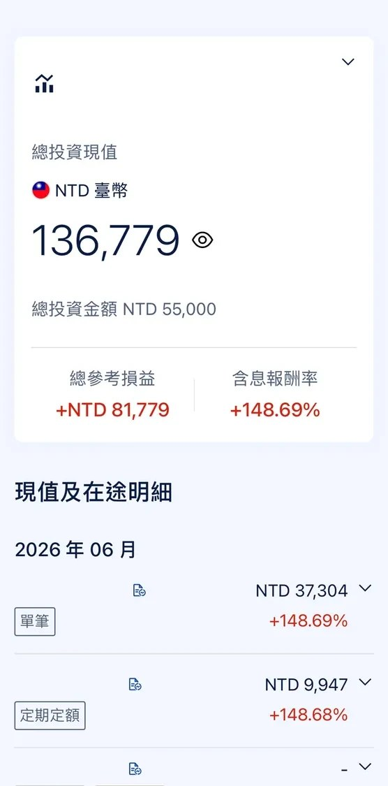Karry App 基金投資畫面